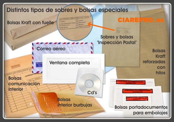 sobres especiales, bolsas especiales